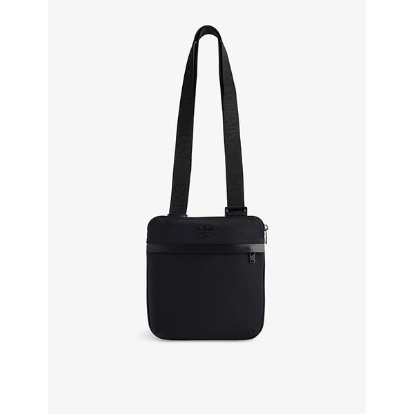 Emporio Armani Brand-plaque recycled-polyester cross-body bag | Emporio Armani