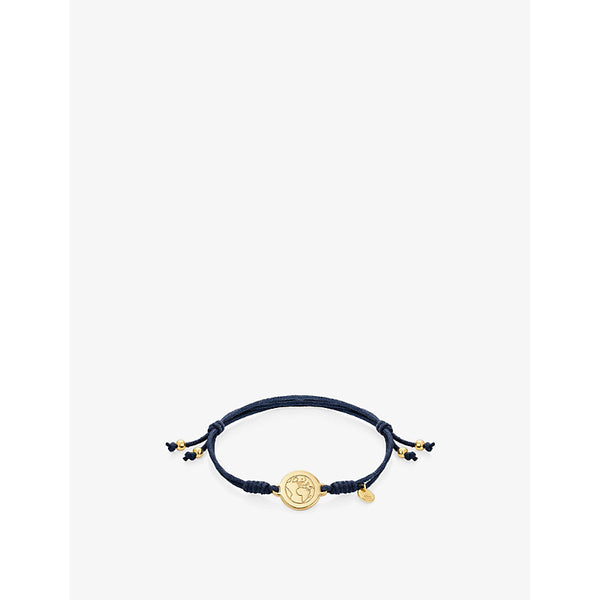 La Maison Couture Earth 14ct gold-plated brass and cotton bracelet