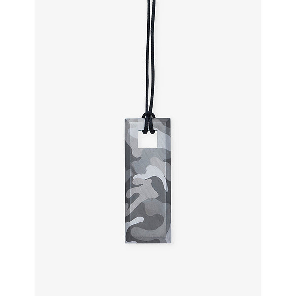 La Maison Couture Biiju By Night Camouflage Tag sterling-silver pendant necklace