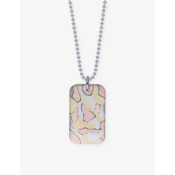 La Maison Couture Biiju Desert Camo Post Modernist Tag sterling-silver pendant necklace