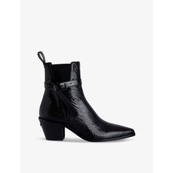 Zadig&Voltaire Tyler python-effect leather heeled ankle boots