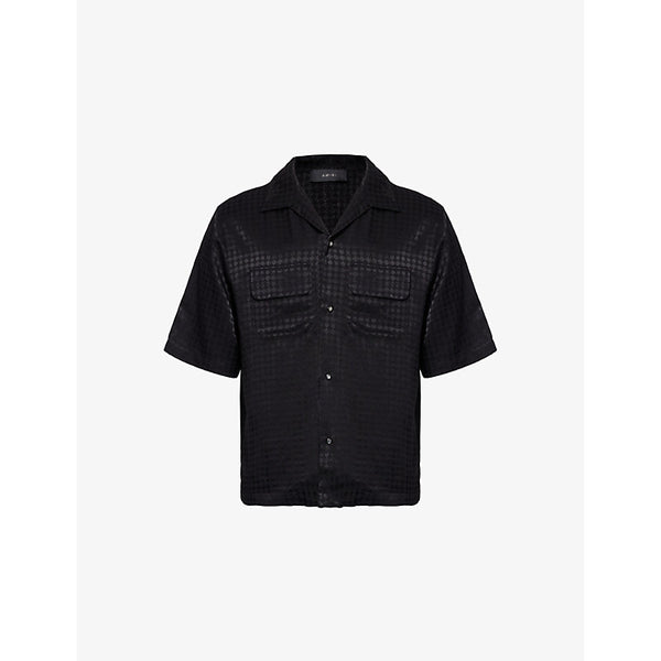 Amiri Revere-collar short-sleeve jacquard shirt