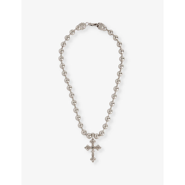 Emanuele Bicocchi Beaded Chain Cross sterling-silver necklace