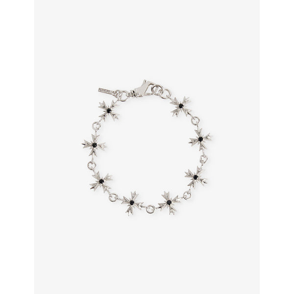 Emanuele Bicocchi Crest crystal-embellished 925 sterling silver and cubic zirconia bracelet