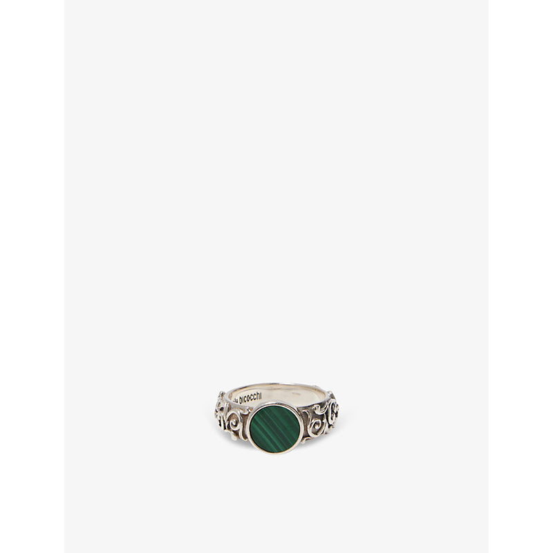 Emanuele Bicocchi Arabesque sterling silver and malachite ring