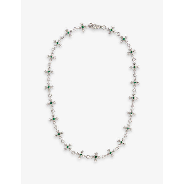 Emanuele Bicocchi Crystal Crest sterling-silver and cubic-zirconia necklace