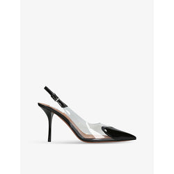 Azzedine Alaia Cœur 90 patent-leather heeled slingbacks