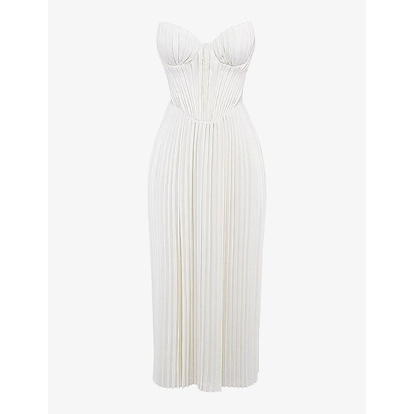 House Of Cb Amorata pleated woven maxi dress