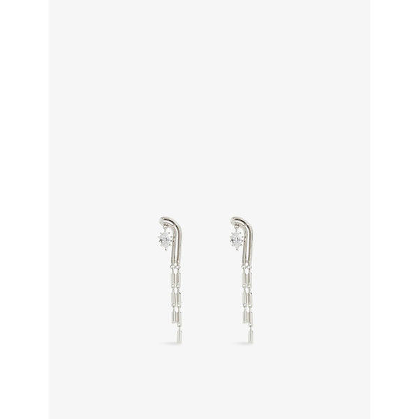 Eddie Borgo Glint Duster 925 sterling-silver plated brass and cubic zirconia earrings