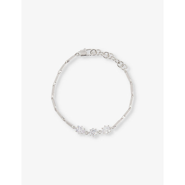 Eddie Borgo Estate Line sterling silver-plated brass and cubic zirconia bracelet