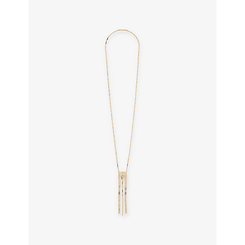 Eddie Borgo Glint 12ct yellow gold-plated brass and cubic zirconia pendant necklace