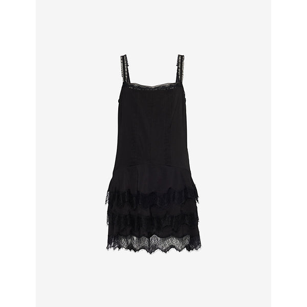 Reformation Cleodora Lace-Embroidery Woven-Blend Mini Dress