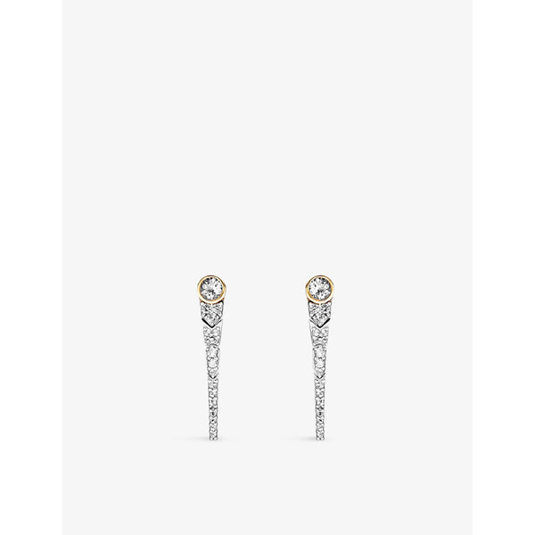 V By Laura Vann Chloe Short 18ct yellow gold and rhodium-plated silver drop earrings