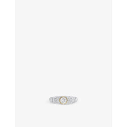 V By Laura Vann Slimline 18ct yellow gold vermeil and rhodium-plated silver and topaz ring