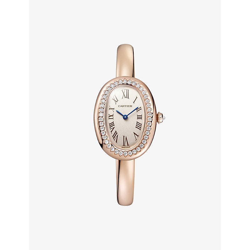 Cartier CRWJBA0041 Baignoire small 18ct rose-gold and 0.48ct brilliant-cut diamonds quartz watch