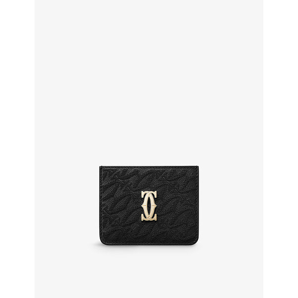 C de Cartier logo-embellished leather card holder