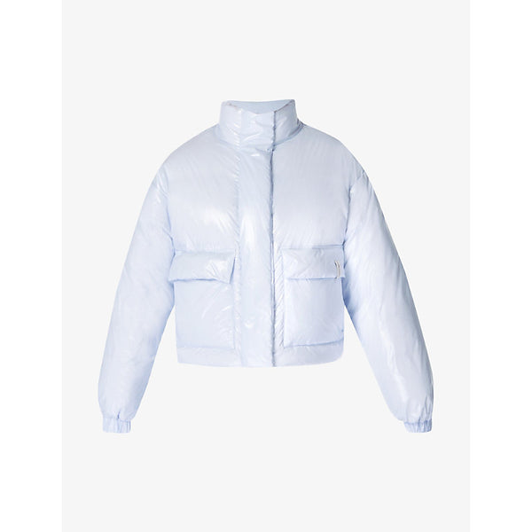 Sweaty Betty Snowfall high-shine cropped ski puffer shell jacket