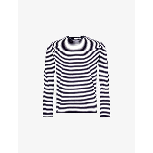 Sunspel Stripe-pattern long-sleeve cotton-jersey T-shirt