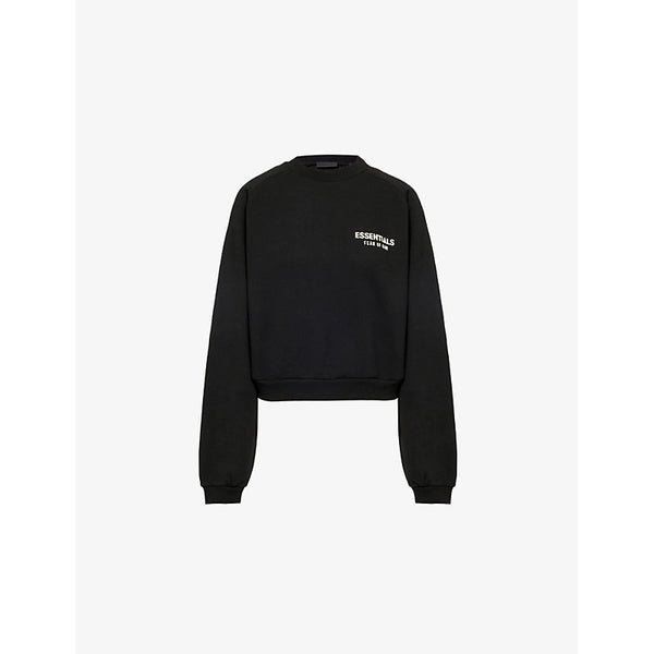 Fear Of God Essentials Cropped embossed-brand-print cotton-blend sweatshirt