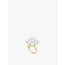 Tasaki Balance Build 18ct yellow-gold, diamond and Akoya-pearl ring