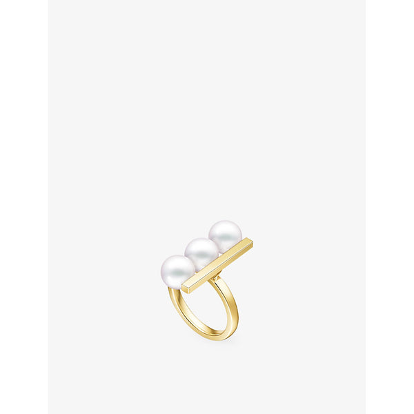 Tasaki Balance Plus Neo 18ct yellow-gold and Akoya-pearl ring