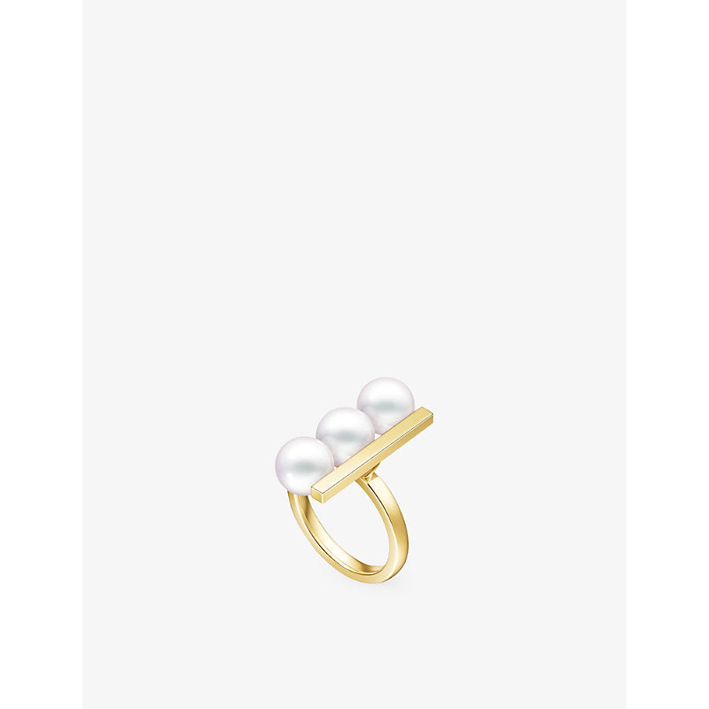 Tasaki Balance Plus Neo 18ct yellow-gold and Akoya-pearl ring