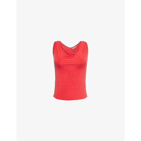 Peachy Den The Kylie cowl-neck sleeveless stretch-jersey top