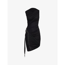 Helmut Lang Wind ruched stretch-woven midi dress | HELMUT LANG