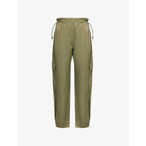 Lacoste Cargo wide-leg satin trousers