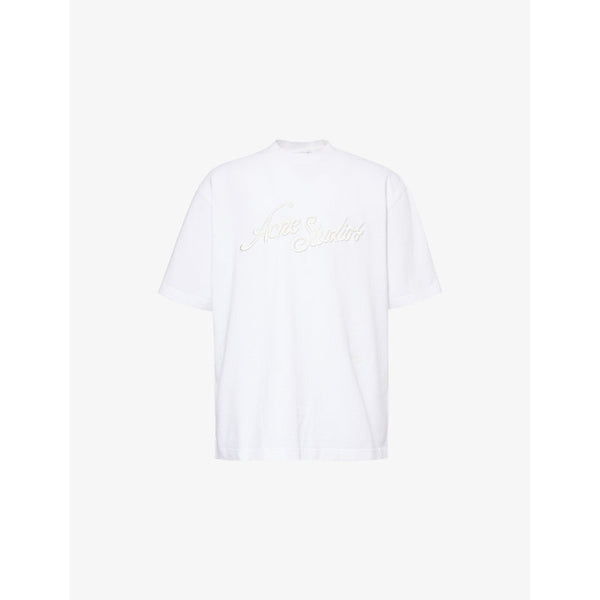 Acne Studios Logo-Embroidered Short-Sleeve Cotton-Pique T-Shirt