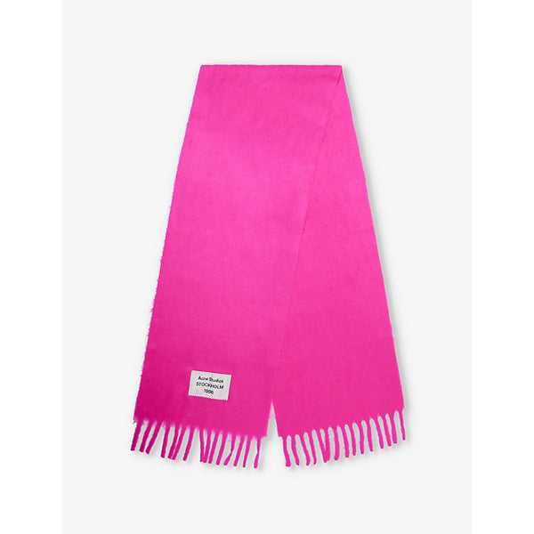 Acne Studios Brand-patch fringed alpaca-blend scarf