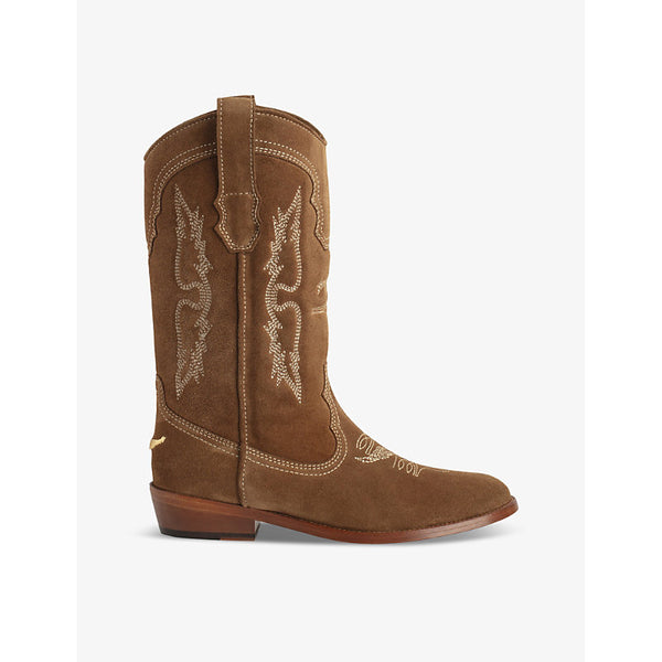 Zadig&Voltaire Tex embroidered suede Western boots