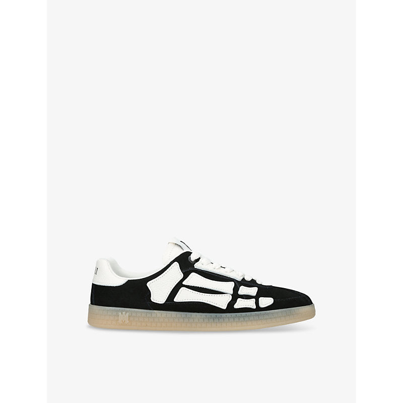 Amiri Pacific Bones embroidered suede and leather low-top trainers