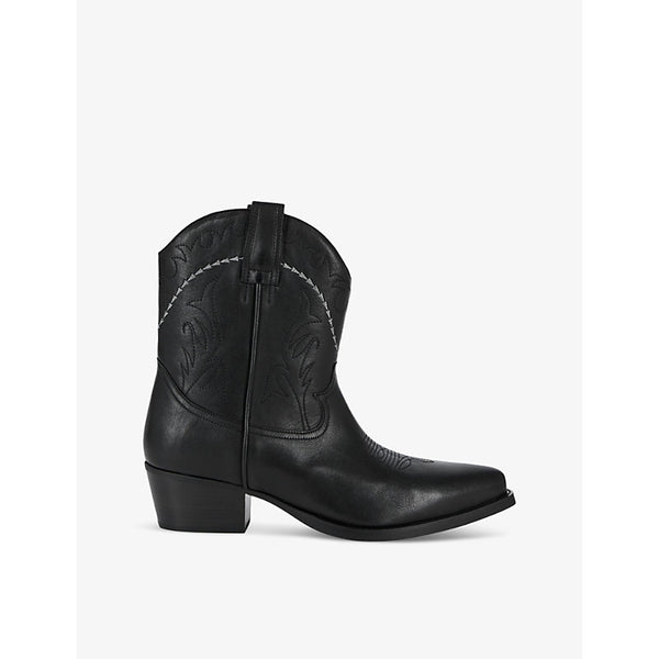 The Kooples Embroidered pointed-toe leather Western boots | The Kooples