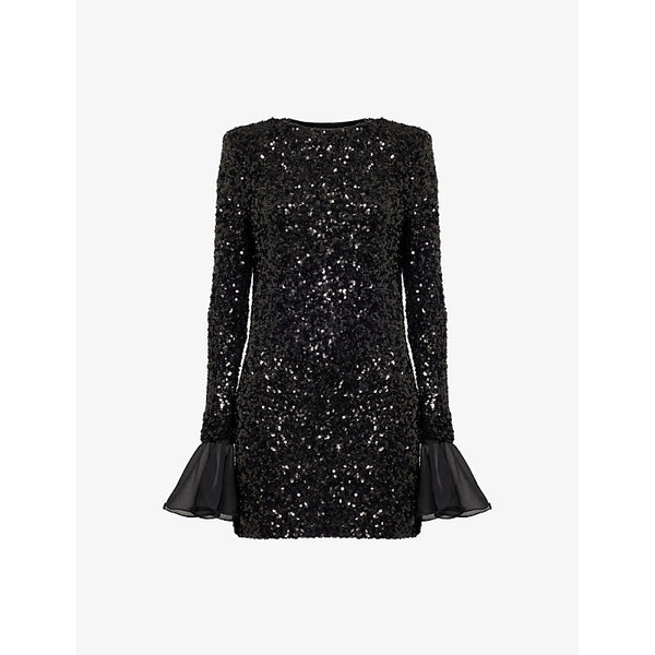 Rotate Birger Christensen Open-back sequin-embellished recycled-polyester mini dress