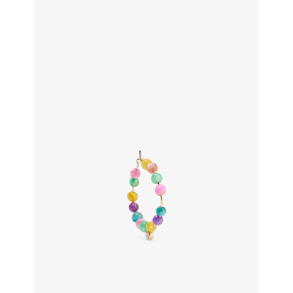 Anni Lu Carnival Hoop 18ct yellow gold-plated brass, mother of pearl & imitation opal earrings