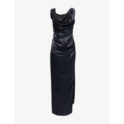 Vivienne Westwood Long Ginnie Pencil draped-neck satin maxi dress | VIVIENNE WESTWOOD