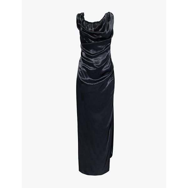 Vivienne Westwood Long Ginnie Pencil draped-neck satin maxi dress