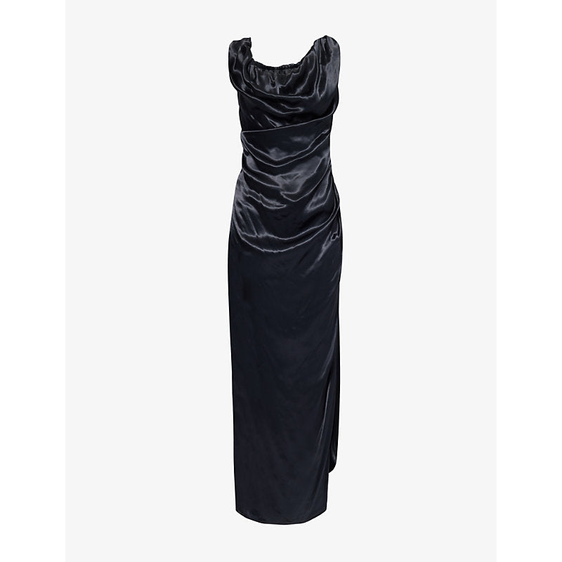 Vivienne Westwood Long Ginnie Pencil draped-neck satin maxi dress | VIVIENNE WESTWOOD