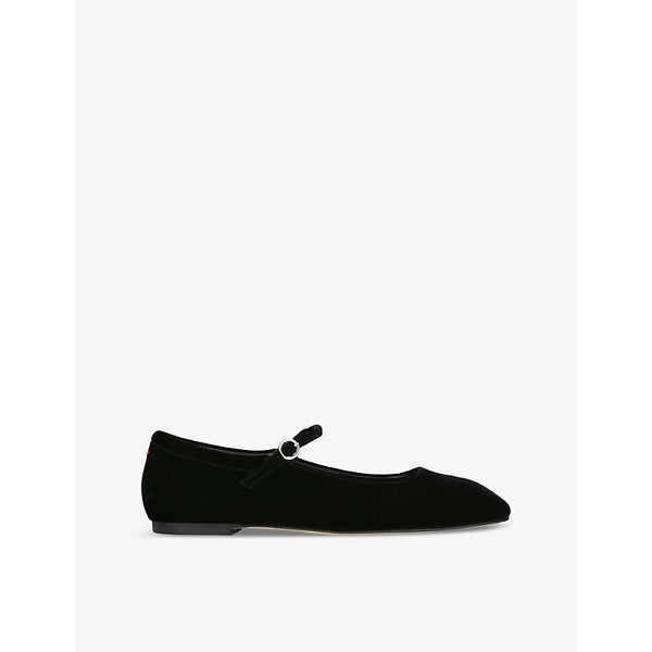 Aeyde Uma square-toe velvet Mary Jane flats