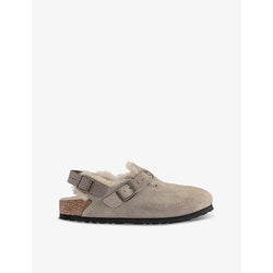 Birkenstock Tokio shearling-lined suede slingback clogs