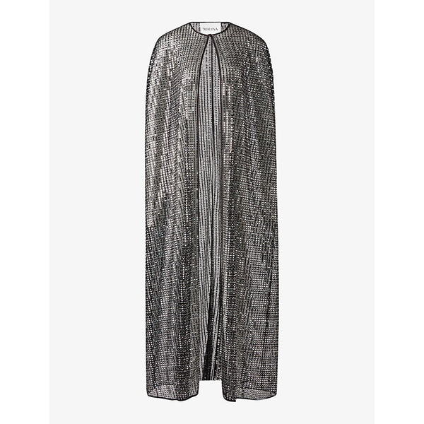 Malina Tilda sequin-embellished maxi-length woven cape