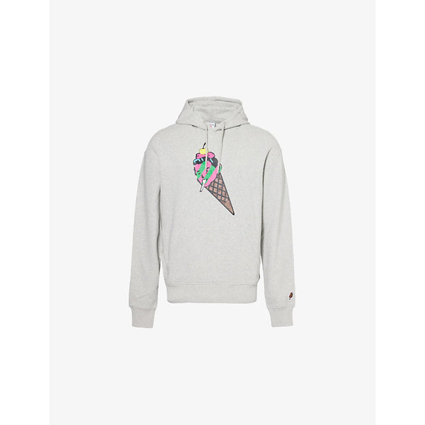 Icecream Graphic-print kangaroo-pocket relaxed-fit cotton-jersey hoody