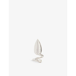 Justine Clenquet Luce Pearl palladium-plated brass ring