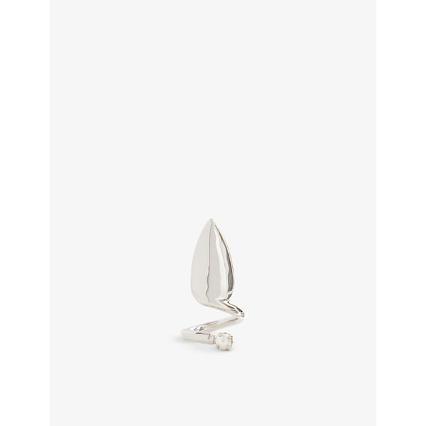 Justine Clenquet Luce Pearl palladium-plated brass ring