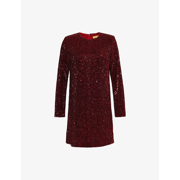 Stine Goya Sequin-embellishment long-sleeves recycled-polyester blend mini dress