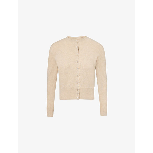 Maison Margiela Round-Neck Ribbed-Trims Wool Cardigan