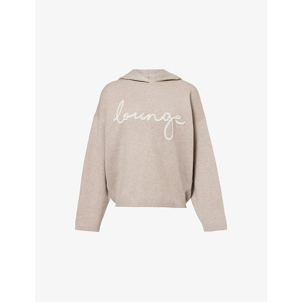 Lounge Underwear Logo-Embroidered Oversized-Fit Knitted Hoody