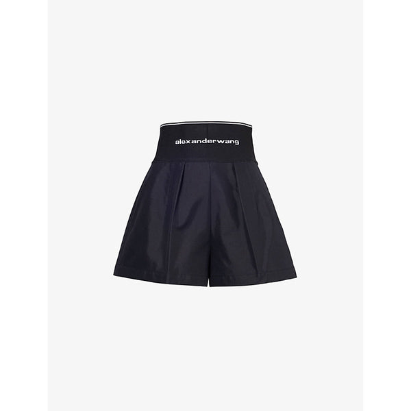 Alexander Wang Safari branded-waistband high-rise cotton-blend shorts