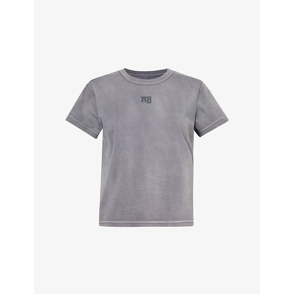 Alexander Wang Puff-logo shrunken cotton-jersey T-shirt